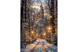 nr 55 Diamond Painting winter kasteel 50x40cm (vierkant)