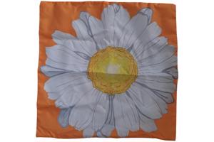 Set van 4 kussenhoezen bloem en tekst wit oranje geel 40x40c