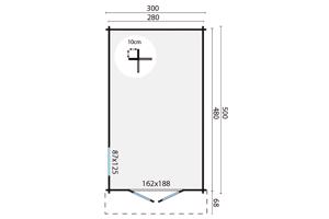 Blokhut - Tuinhuis Julia | 40 mm | vuren onbehandeld