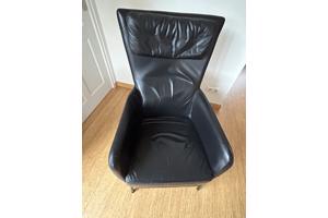 Zwart, leren fauteuil