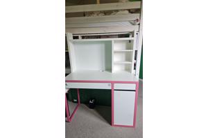 Kinderbureau wit met roze