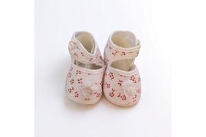 Junior Joy Babyschoenen Newborn Wit Met Rode Bloemetjes