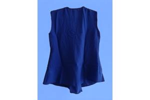 Luchtig mouwloos effen shirt cobalt blauw S