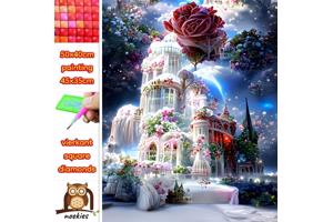 50x40cm Diamond Painting paleis rozen (vierkant) nr 52