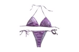 2 delige glitter bikini lilapaars L