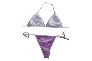 2 delige glitter bikini lilapaars L