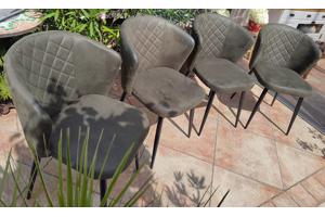 4 leuke donkergroene fauteuils