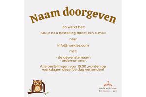 nr 12 noekies naam speenkoord dino stekel khaki groen wit