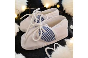 Junior Joy Babyschoenen blauw ruitje - newborn