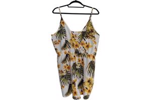 playsuit bloemen print geel groen XL