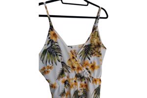 playsuit bloemen print geel groen XL