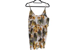 playsuit bloemen print geel groen XL