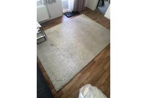 Wollen vloerkleed off-white 170x240