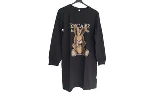 Sweat jurk strass steentjes zwart L/XL