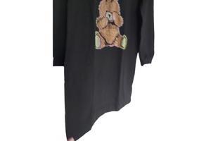 Sweat jurk strass steentjes zwart L/XL