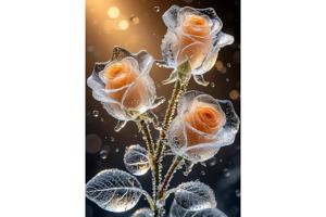 nr 24 Diamond Painting kristal rozen 50x40cm (vierkant)