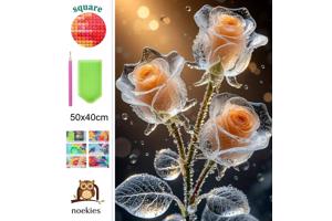 nr 24 Diamond Painting kristal rozen 50x40cm (vierkant)