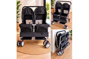 Ruime dubbele hondenbuggy – opvouwbaar en praktisch! 🐾
