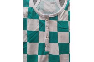 Metrofive playsuit groen wit geblokt S/M 36/38