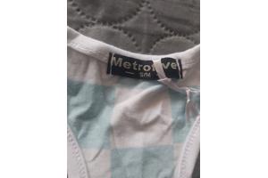 Metrofive playsuit groen wit geblokt S/M 36/38