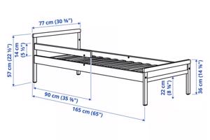 Peuterbed met lattenbodem, beuken, 70x160 cm