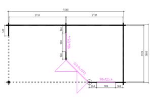 Blokhut 3055Z met overkapping