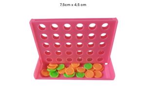 4 op een rij spel , roze mini formaat 7,5cm x 4,5cm