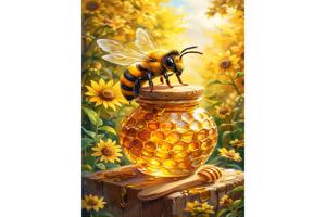 nr 29 Diamond Painting bij honing 50x40cm (vierkant)