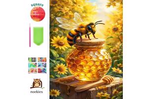 nr 29 Diamond Painting bij honing 50x40cm (vierkant)