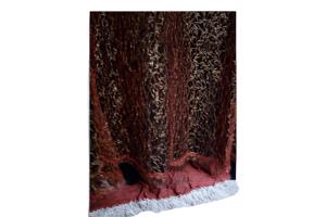 Glitter jurk rood zwart met parels S/M