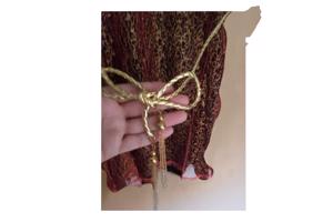 Glitter jurk rood zwart met parels S/M