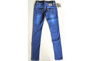 Skinny jeans met dubbele boord, donkerblauw maat 36  (nieuw)