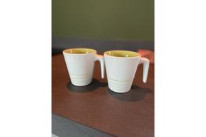 Koffie- of theemokken IKEA 9 stuks wit-groen met oor