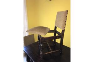 4 stuks brocante, houten eetkamerstoelen