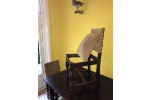 4 stuks brocante, houten eetkamerstoelen