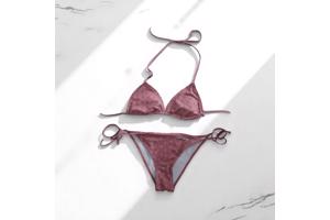 Bikini Holly Webber oudroze stippel L