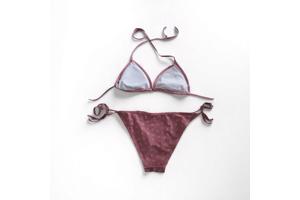 Bikini Holly Webber oudroze stippel L