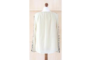 Gevoerde blouse / shirt, kleur: creme, maat 38
