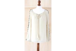 Gevoerde blouse / shirt, kleur: creme, maat 38