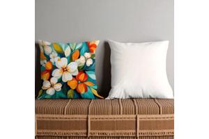 Set van 4 kussenhoezen gebloemd multicolor 40x40cm