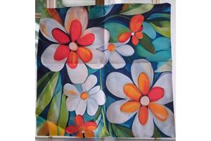 Set van 4 kussenhoezen gebloemd multicolor 40x40cm