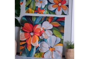 Set van 4 kussenhoezen gebloemd multicolor 40x40cm
