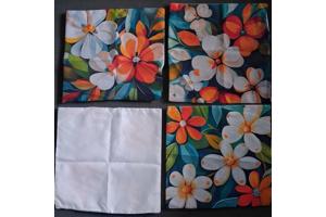 Set van 4 kussenhoezen gebloemd multicolor 40x40cm