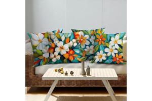 Set van 4 kussenhoezen gebloemd multicolor 40x40cm