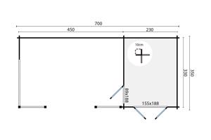 Blokhut - Tuinhuis Kukka | 40 mm | vuren onbehandeld