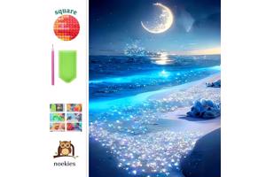 nr 7 Diamond Painting maanlicht strand 50x40cm (vierkant)