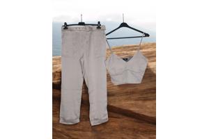 2 delige kleding set grijs L