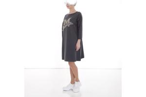 Sweat jurk motorcycle strass steentjes grijs XL/XXL