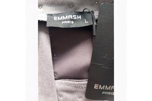 Suede zachte rok grijs met zilveren studs L