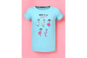 Glo-Story t-shirt flamingo's turquoise 98